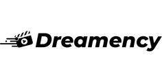 Dreamency logo with film slate clapper icon